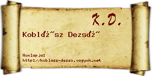 Koblász Dezső névjegykártya